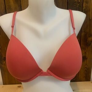 Victoria's Secret Coral Bra-Padded Plunge-38C